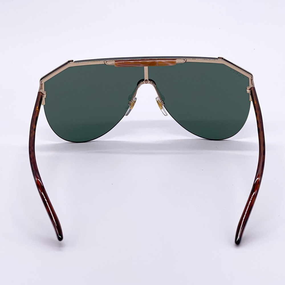 NEW GUCCI GG0584S 002 UNISEX SHIELD SUNGLASSES GUCCI GG0584S GREEN - Picture 8 of 11